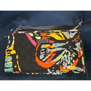 Vera Bradley RFID all in one Crossbody butterfly flutter Zip Snap Adjustable